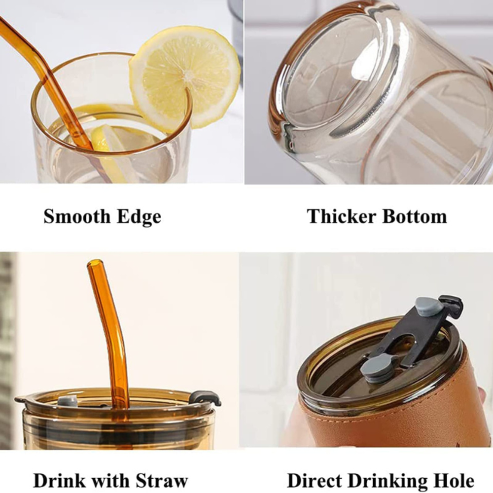 13 oz Tumbler Water Glass with Lid & Straw with custom logo - image 3