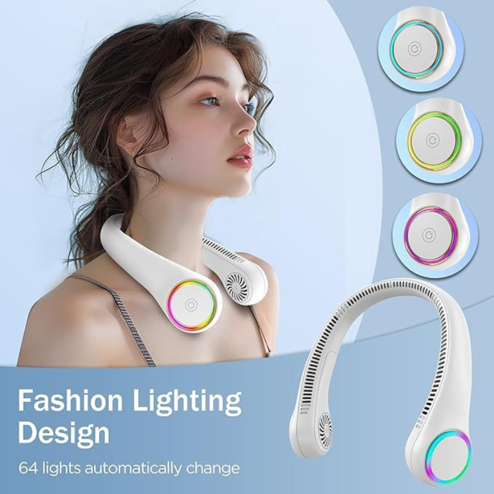 4000 mAh Battery Portable Neck Fan with custom logo - image 3