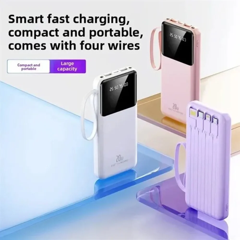 10000mAh Power Bank with Built-in Cables Flashlight with custom logo - image 3