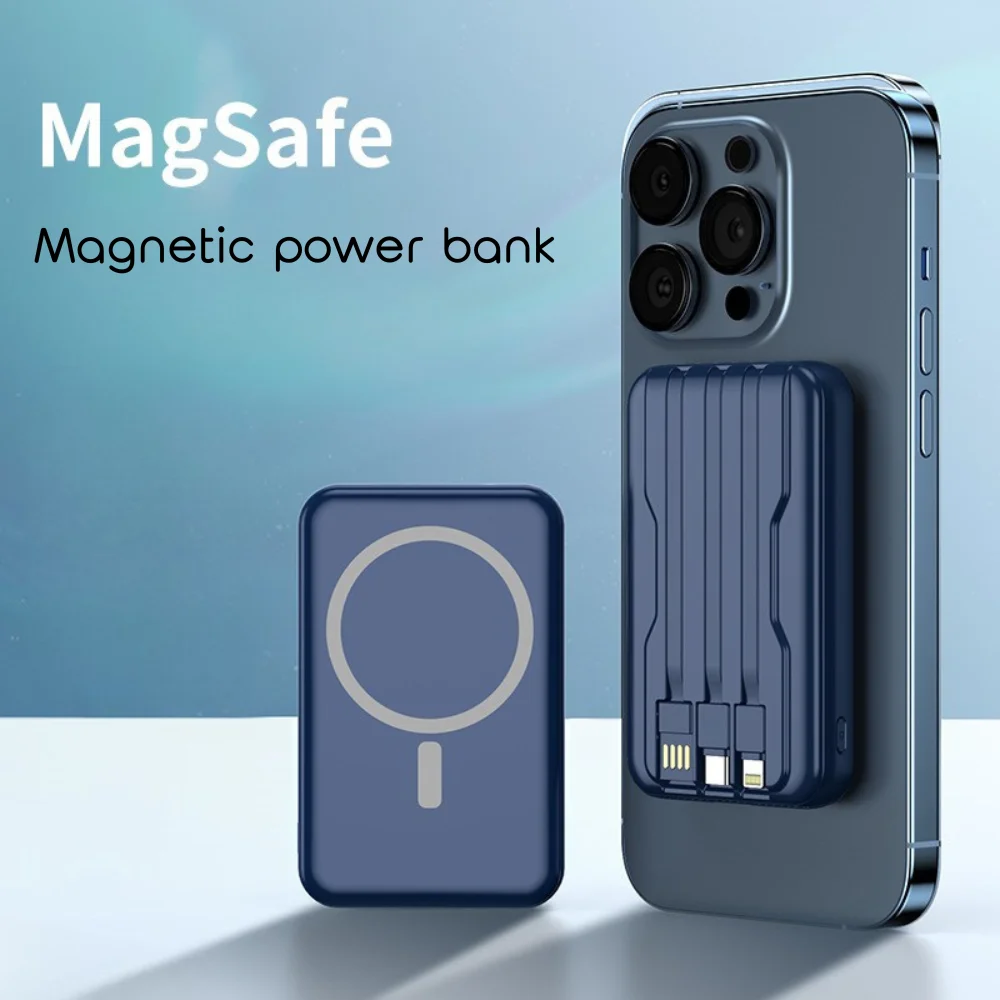 10000mAh MagSafe Magnetic Wireless Power Bank with Cable with custom logo - image 2