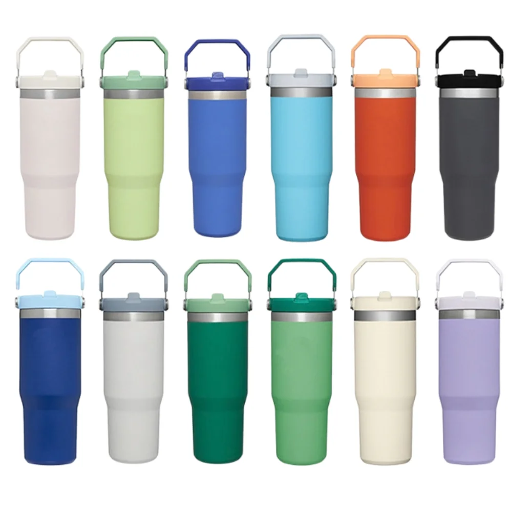 30oz Vacuum Insulated Tumbler with Straw with custom logo - image 3
