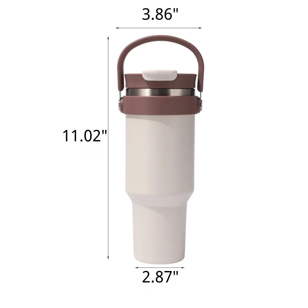 40 oz Stainless Steel Insulated Bottle with Handle and Straw with custom logo - image 3