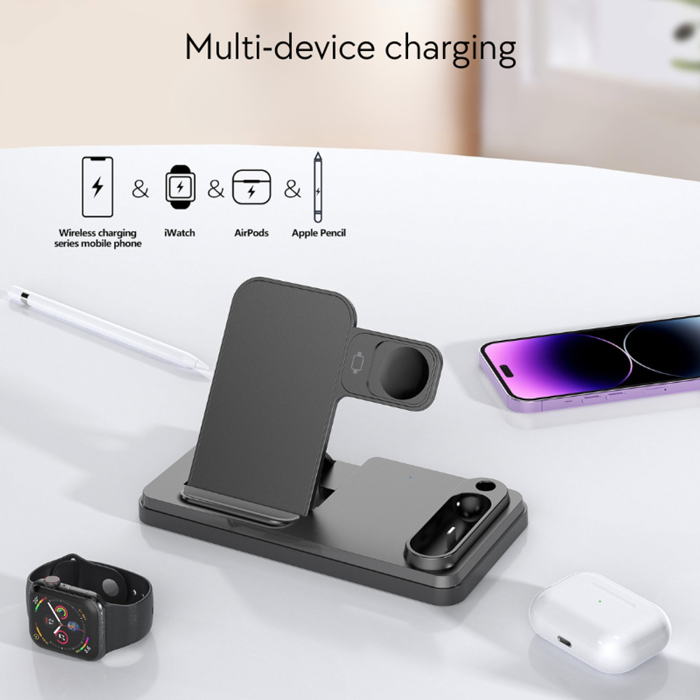 4-in-1 Foldable Wireless Charger with custom logo - image 3