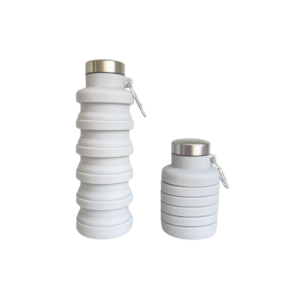 ​Silicone Collapsible Water Bottle with Carabiner with custom logo - image 3