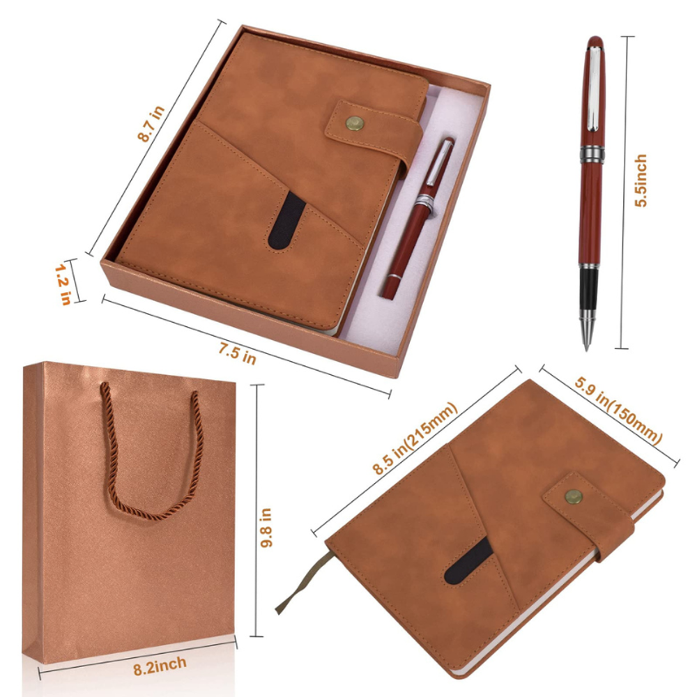 A5 Lined Leather Journal Notebook with custom logo - image 4