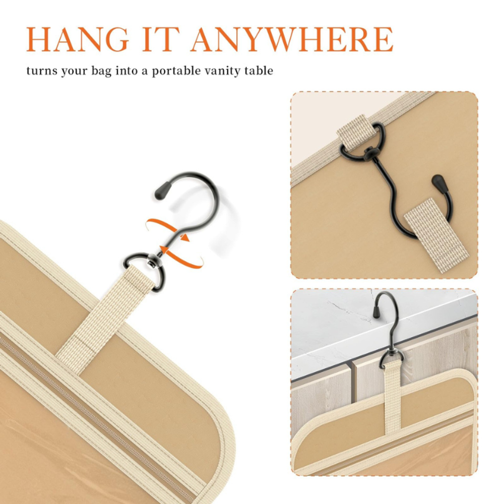 Travel Toiletry Bag with Hanging Hook with custom logo - image 4