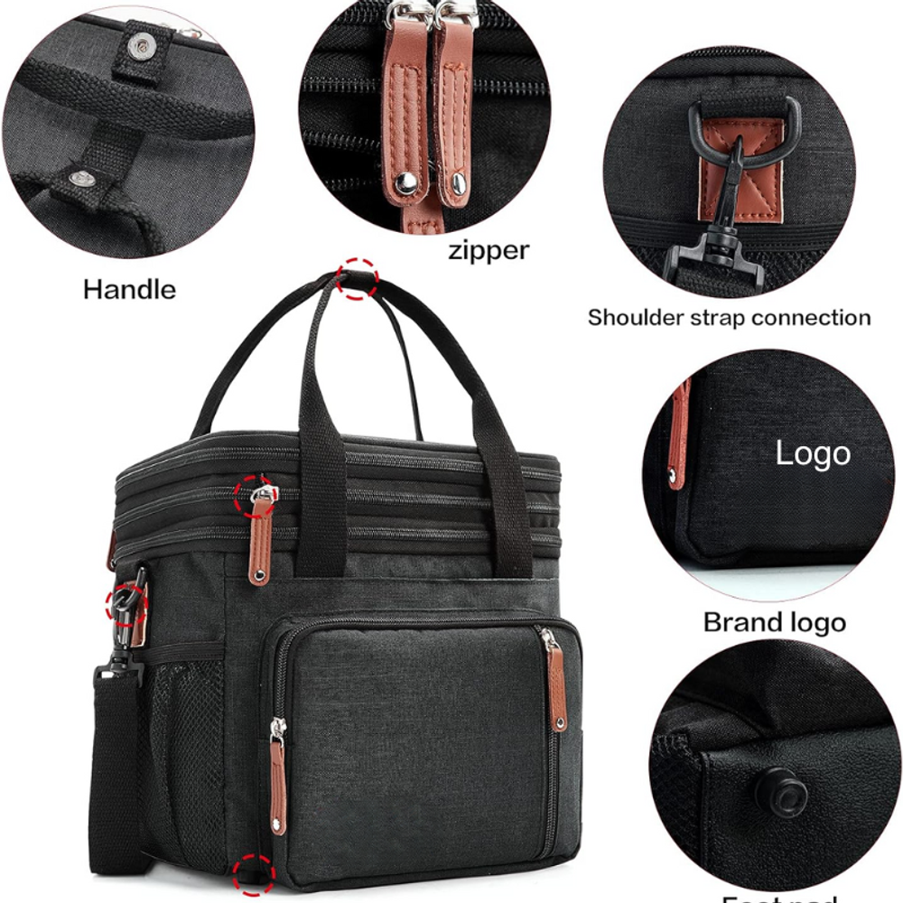 Expandable Insulated Large Lunch Bag with custom logo - image 4