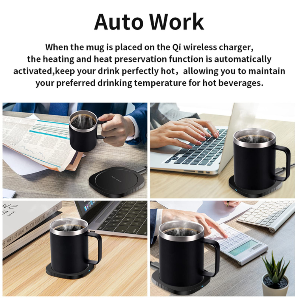 2 in 1 Coffee Mug Warmer Set Wireless Charging with custom logo - image 4