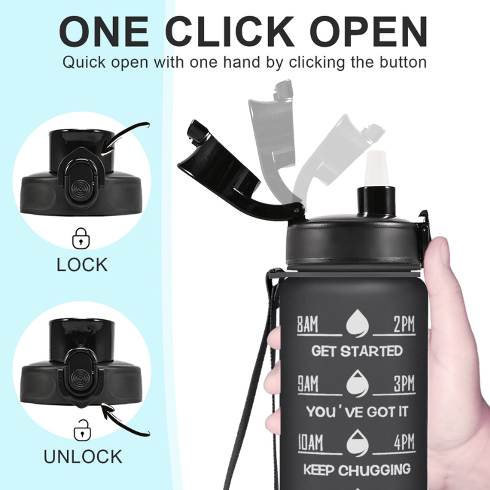 32 oz Sport Water Bottles with Times to Drink and Straw with custom logo - image 4