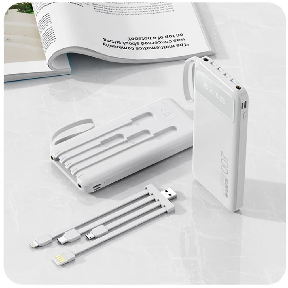 20,000 mAh Power Bank with 4-in-1 Cable LED Function with custom logo - image 4
