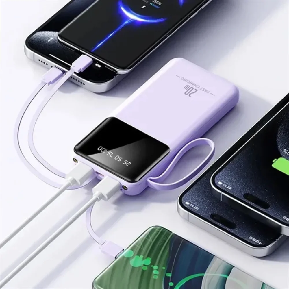 10000mAh Power Bank with Built-in Cables Flashlight with custom logo - image 4