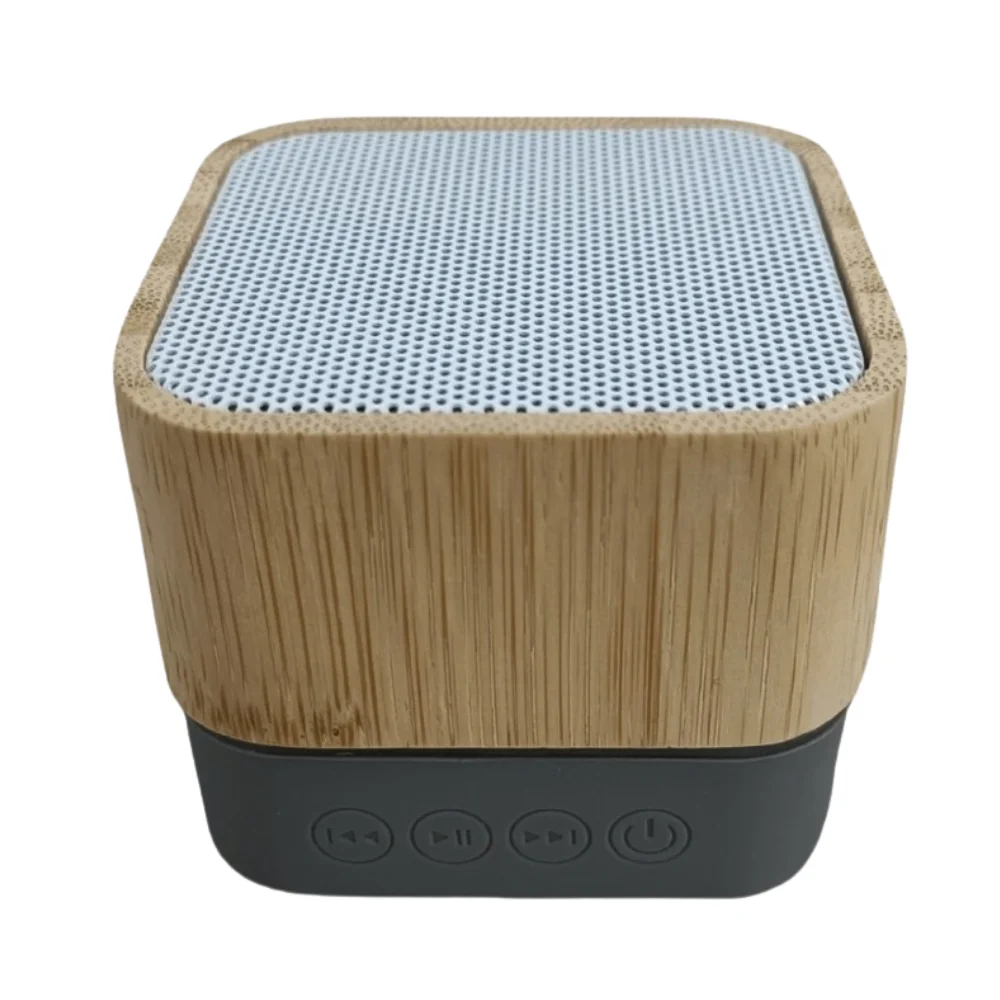 Mini Bamboo Square Portable Speaker with custom logo - image 4