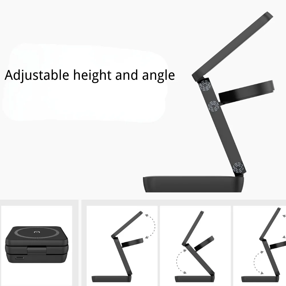 3-in-1 Foldable Magnetic Wireless Charger Stand with custom logo - image 3