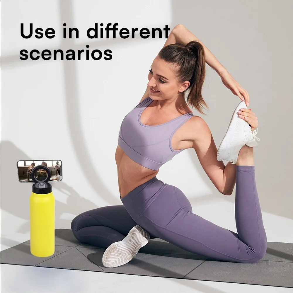 Stainless Steel Sports Bottle with Magnetic Phone Holder with custom logo - image 4