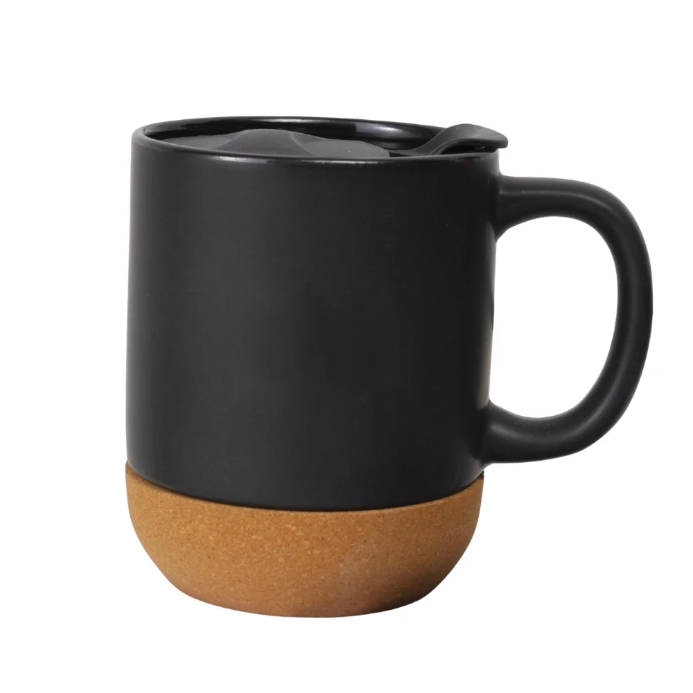 12oz Ceramic Coffee Mug with Cork Base with custom logo - image 3