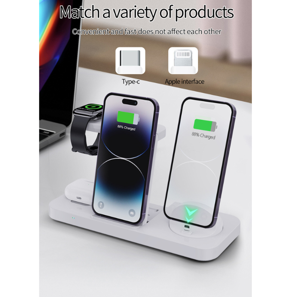 6-in-1 Foldable Wireless Charger with custom logo - image 4