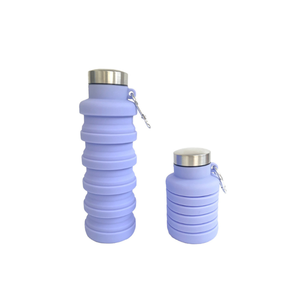 ​Silicone Collapsible Water Bottle with Carabiner with custom logo - image 4