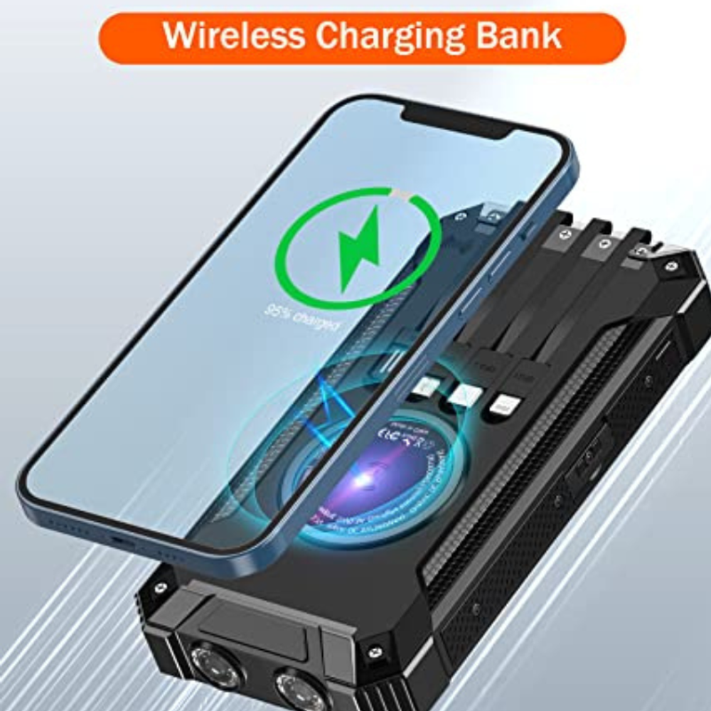 30000 mAh Solar Power Bank Wireless Charger with custom logo - image 5