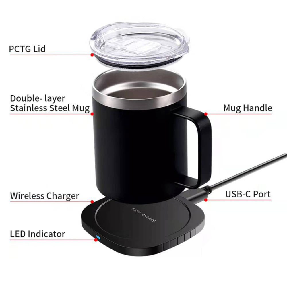 2 in 1 Coffee Mug Warmer Set Wireless Charging with custom logo - image 5