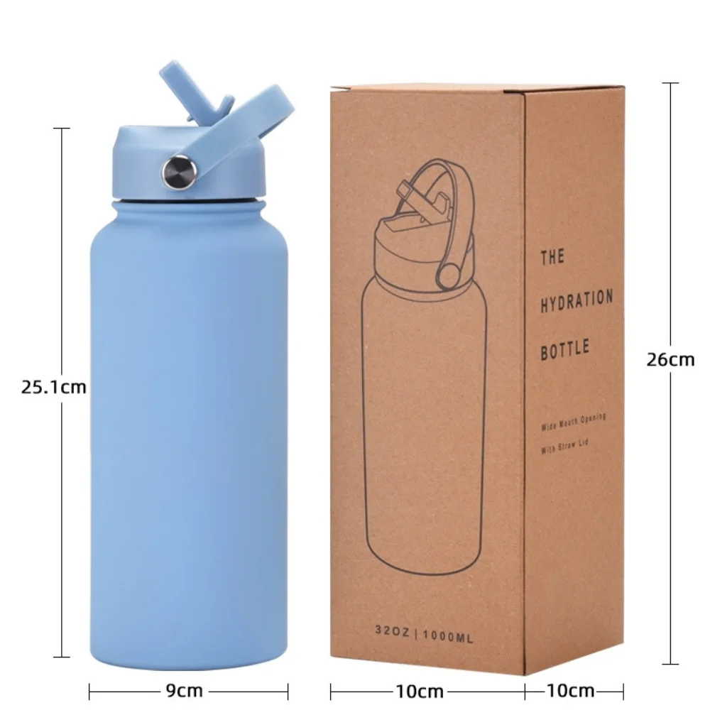 Stainless Steel Sports Bottle with Handle and Straw with custom logo - image 5