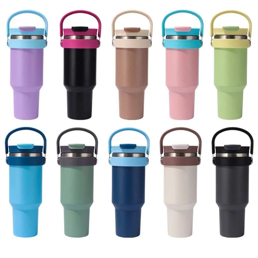 40 oz Stainless Steel Insulated Bottle with Handle and Straw with custom logo - image 4