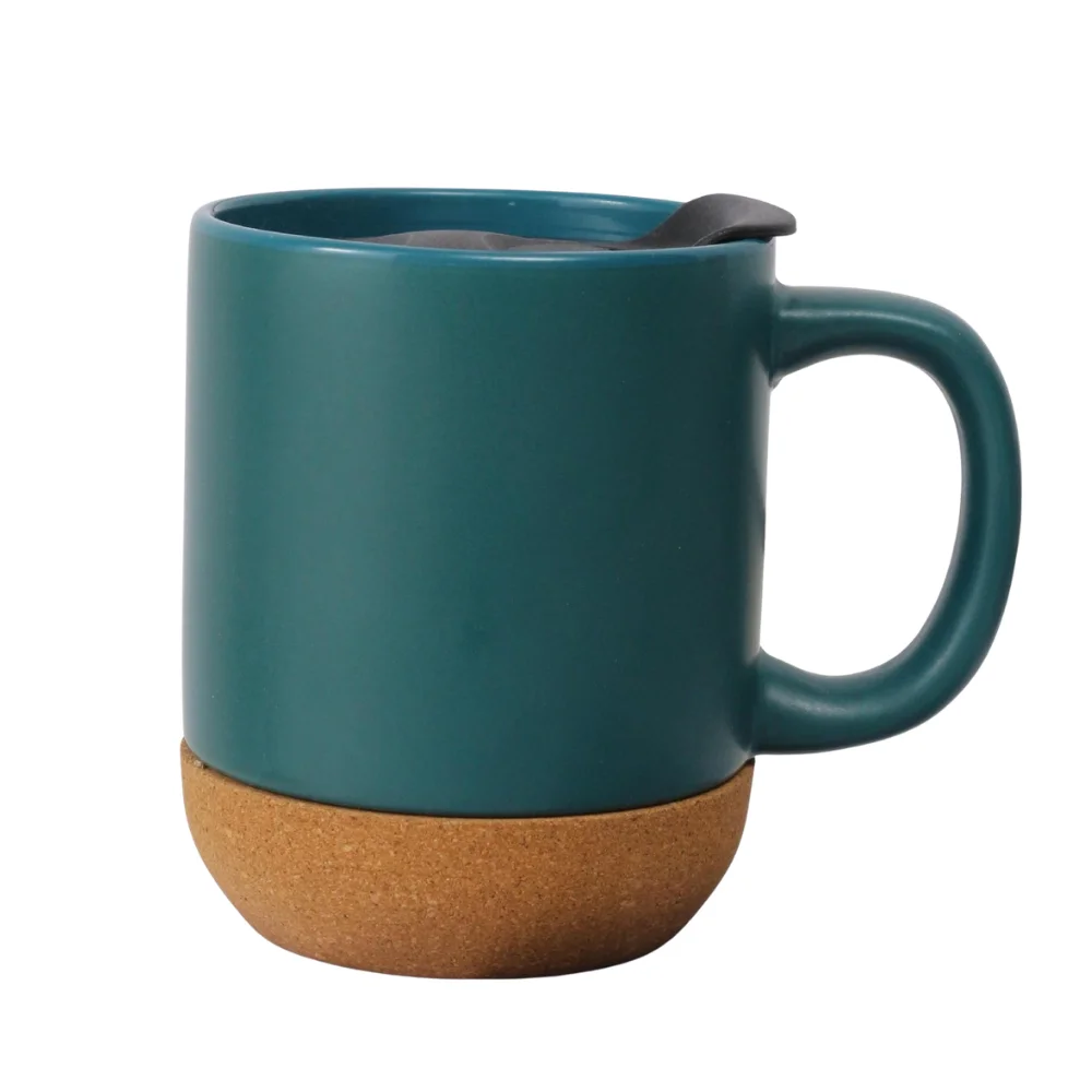 12oz Ceramic Coffee Mug with Cork Base with custom logo - image 4