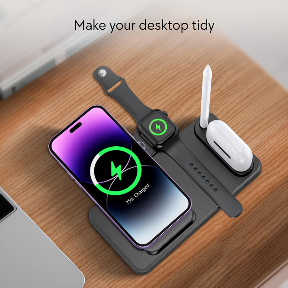 4-in-1 Foldable Wireless Charger with custom logo - image 5