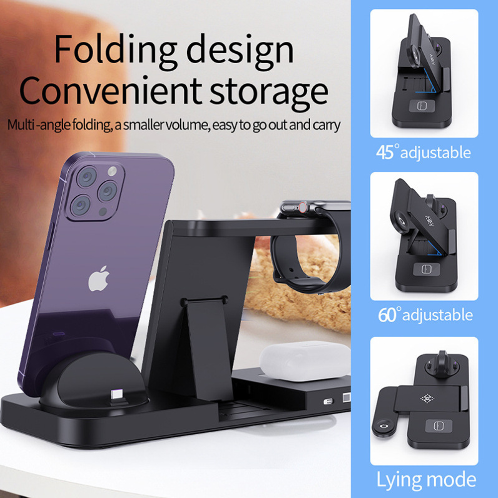 6-in-1 Foldable Wireless Charger with custom logo - image 5