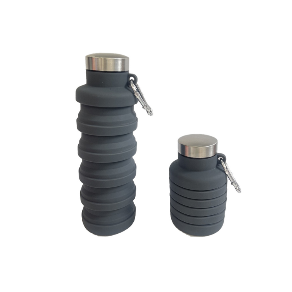 ​Silicone Collapsible Water Bottle with Carabiner with custom logo - image 5