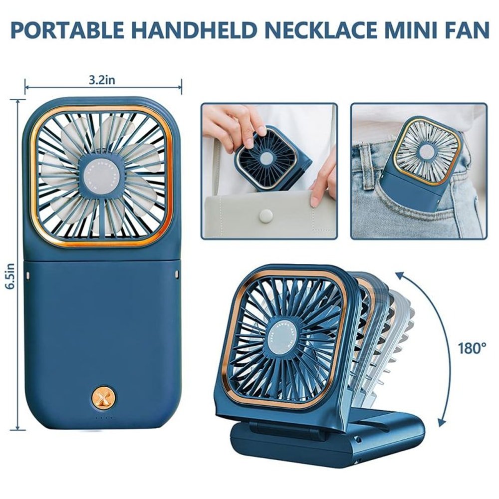Portable Handheld Necklace Fan with custom logo - image 6