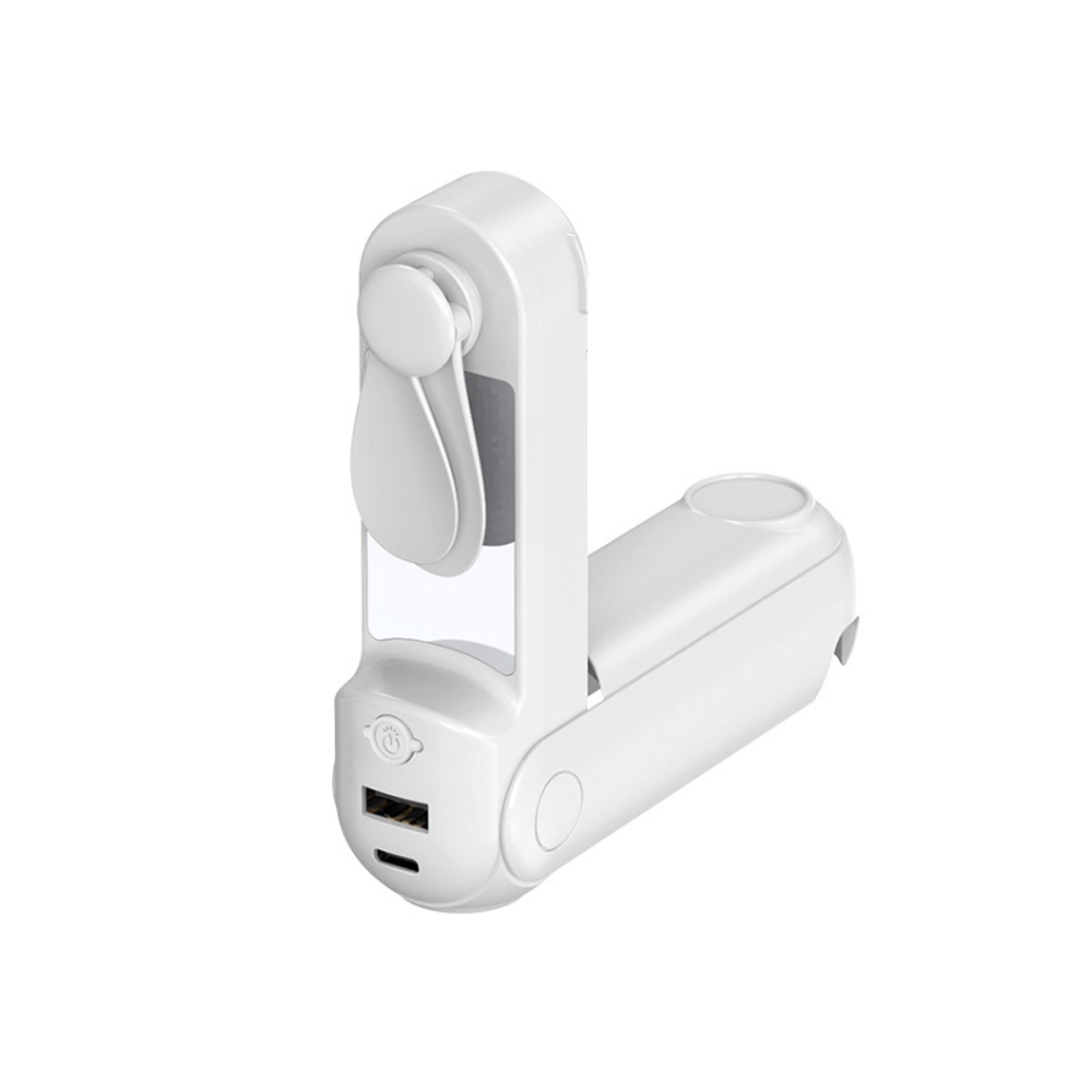 5 in 1 Portable Handheld Fan with Power Bank Mirror with custom logo - image 5