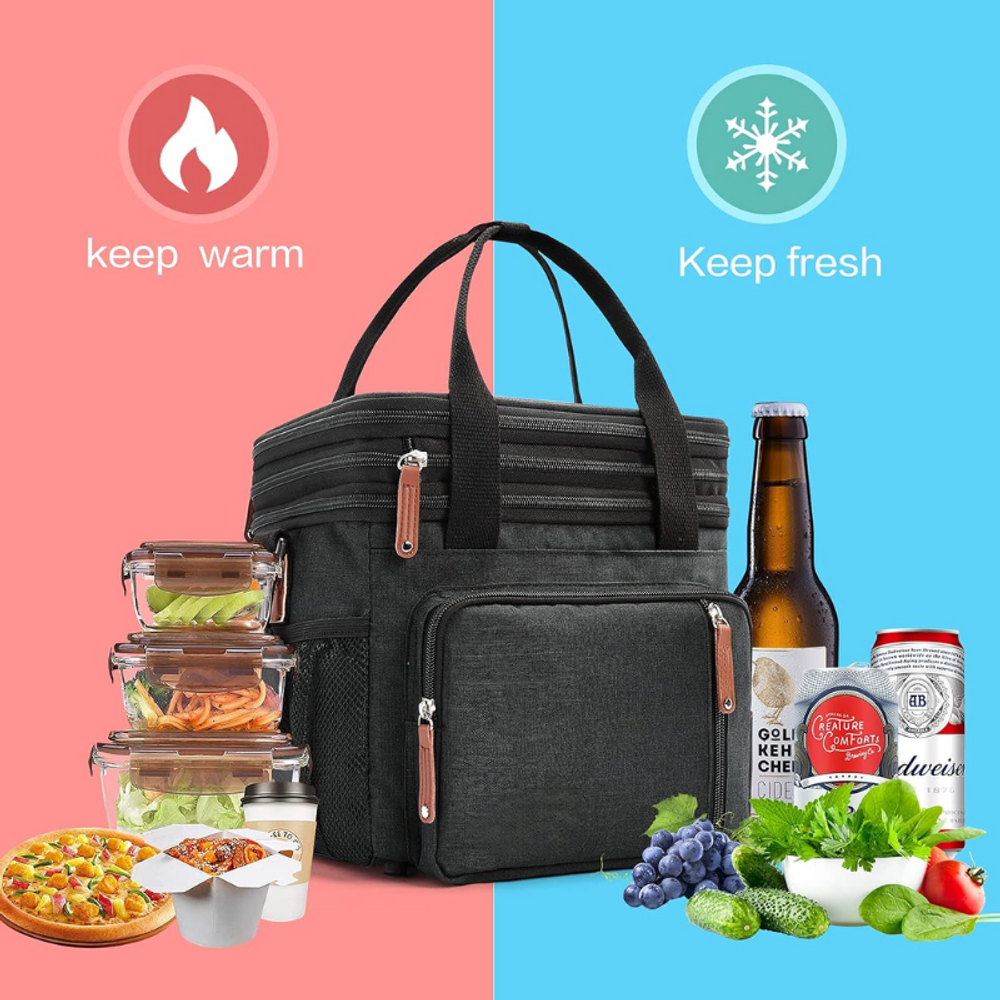 Expandable Insulated Large Lunch Bag with custom logo - image 6