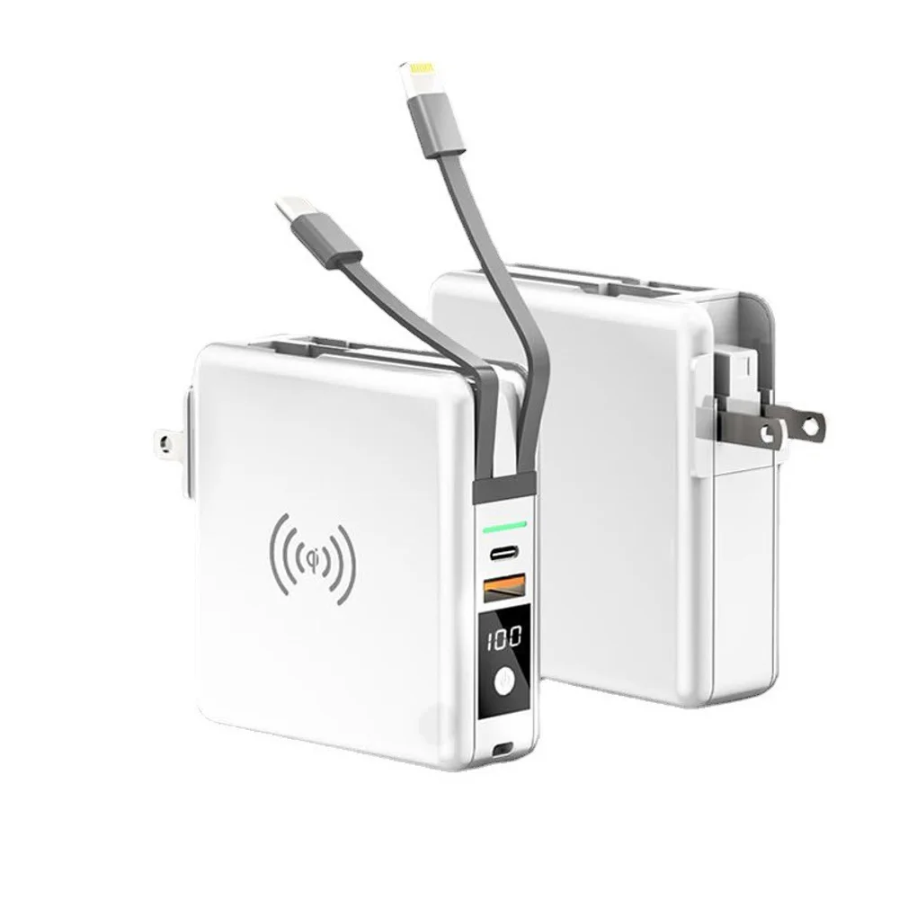 10000mAh 5-in-1 Power Bank with Wall Plug Wireless Charge with custom logo - image 6