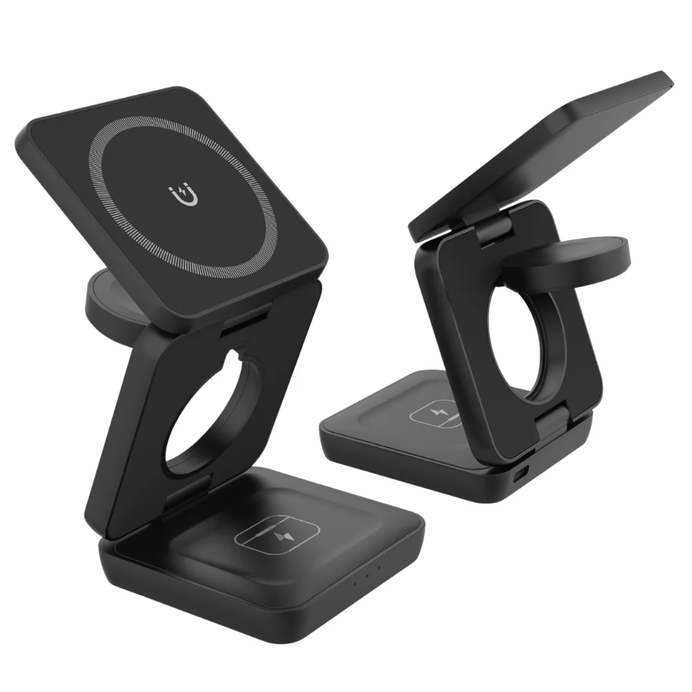 3-in-1 Foldable Magnetic Wireless Charger Stand with custom logo - image 5