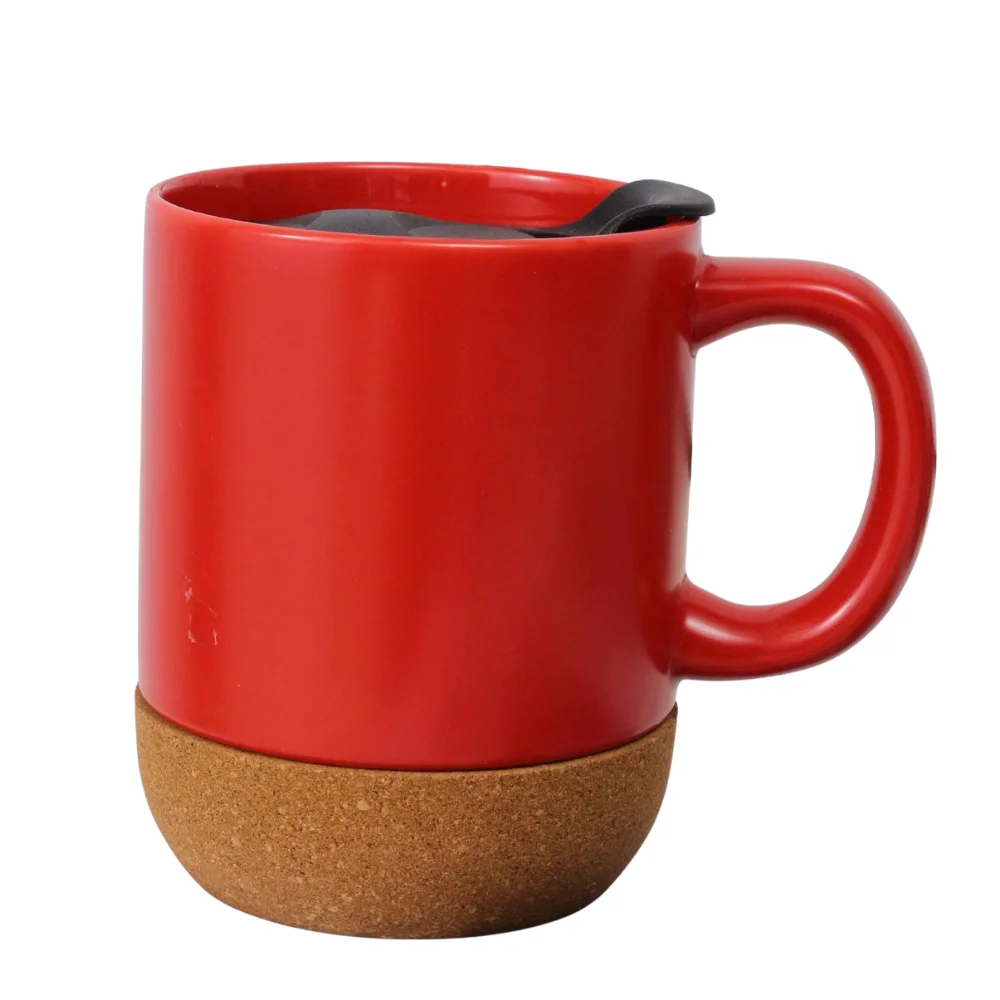 12oz Ceramic Coffee Mug with Cork Base with custom logo - image 5