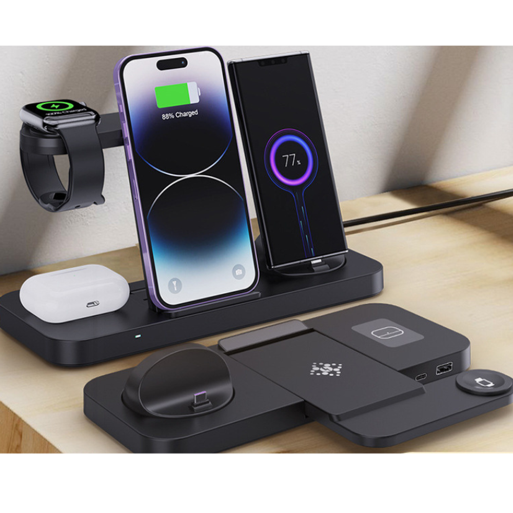 6-in-1 Foldable Wireless Charger with custom logo - image 6