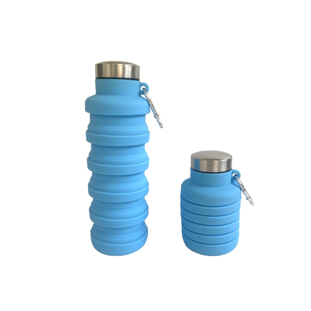 ​Silicone Collapsible Water Bottle with Carabiner with custom logo - image 6