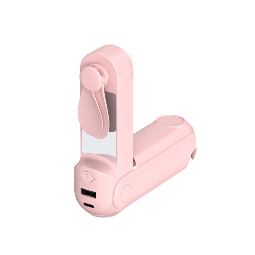 5 in 1 Portable Handheld Fan with Power Bank Mirror with custom logo - image 6