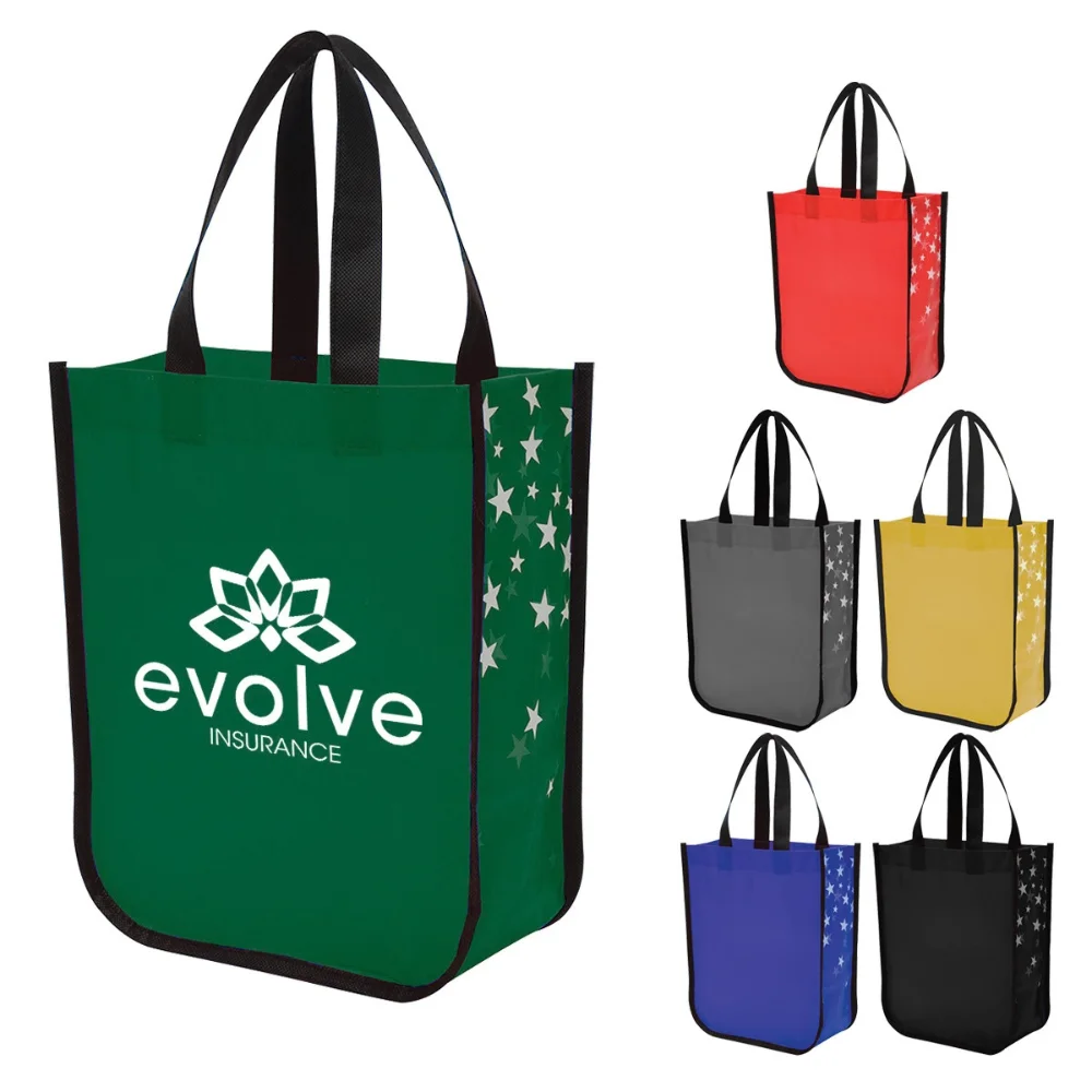 Custom Round Corner Laminated Non-Woven Tote Bag with logo - promotional product