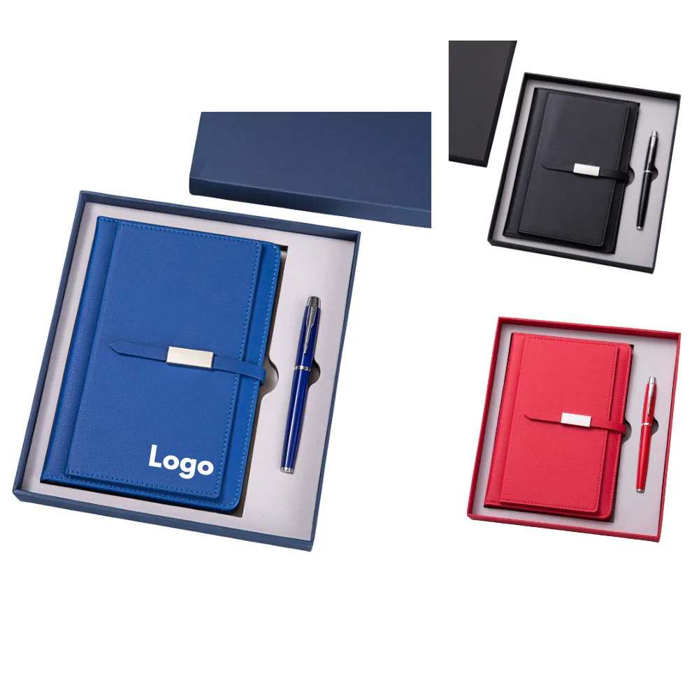 Custom PU Leather Notebook Card Holder Keychain Gift Set with logo - Gift Sets promotional product