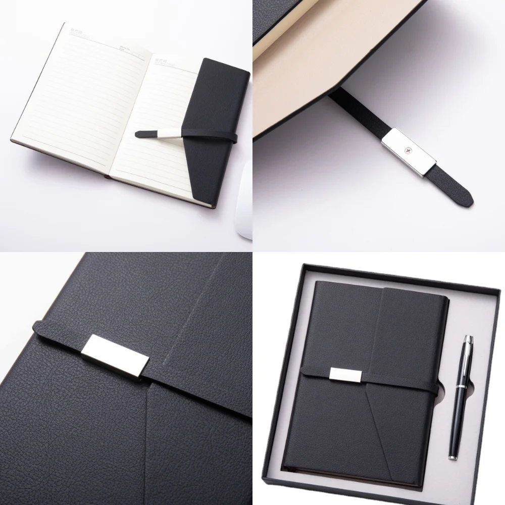 A5 Faux Leather Journal Notebook Pen Gift Box Set with custom logo - image 2