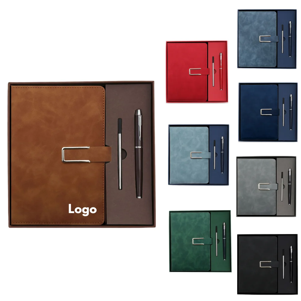 Custom A5 PU Leather Notebook Pen Gift Box Set with logo - Gift Sets promotional product